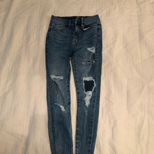 BDG cropped, skinny, distressed jeans